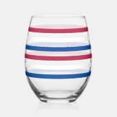 Rood, wit en blauw wijnglas zonder voet (Achterkant)