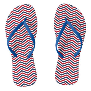 Rood Wit en Blauw Zig-Zag Ontwerp Teenslippers