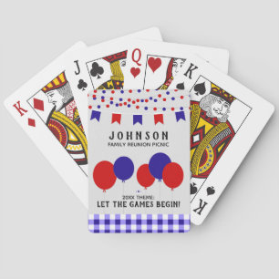 Rood Wit en Blauw Zomerfeest Familiereünie Pokerkaarten