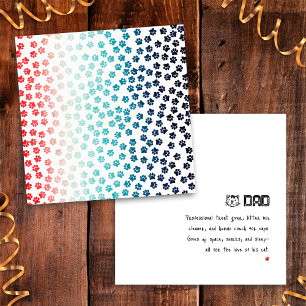 Rood Wit En Blauw Zwarte Kat Pootjes Grappige Kat  Kaart