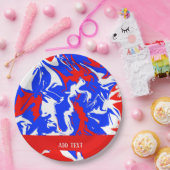 Rood, wit en blauw zwijn papieren bordje (Feest)