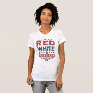 Rood, Wit en Blauwe Bessen Patriottische Vrijheid  T-shirt