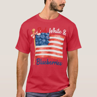 Rood Wit en Blauwe Bosbessen Patriottische Vrijhei T-shirt