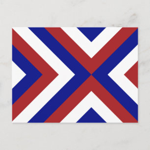 Rood, Wit en Blauwe Chevrons Briefkaart
