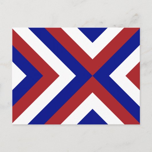 Rood, Wit en Blauwe Chevrons Briefkaart (Voorkant)