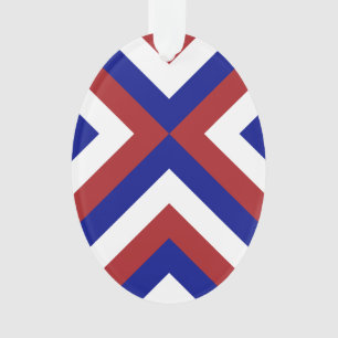 Rood, Wit en Blauwe Chevrons Ornament