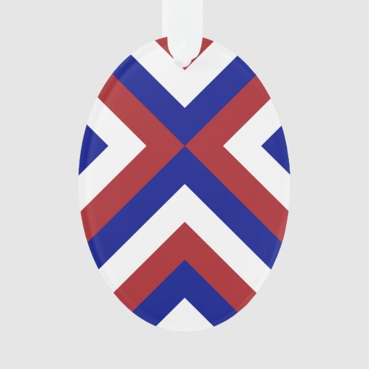 Rood, Wit en Blauwe Chevrons Ornament (voorkant)