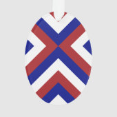 Rood, Wit en Blauwe Chevrons Ornament (achterkant)