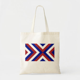 Rood, Wit en Blauwe Chevrons Tote Bag