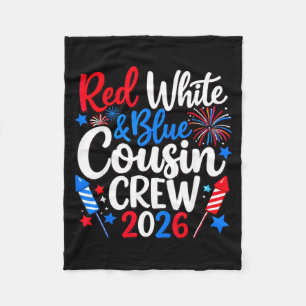 Rood Wit en Blauwe Neef Crew 4 juli Familie Fleece Deken