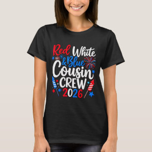 Rood Wit en Blauwe Neef Crew 4 juli Familie T-shirt