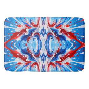 Rood Wit en Blauwe Spatdekensprei Badmat