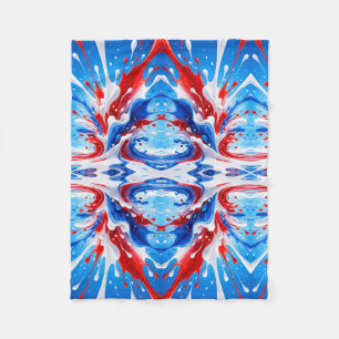 Rood Wit en Blauwe Spatdekensprei Fleece Deken