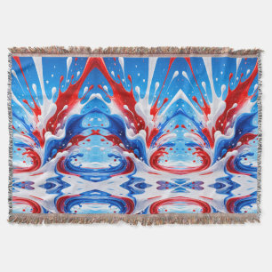 Rood Wit en Blauwe Spatdekken Deken