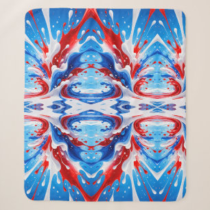 Rood Wit en Blauwe Spatdekken Sherpa Deken