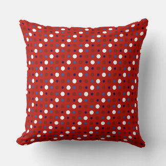 Rood Wit en Blauwe Stippen Kussen