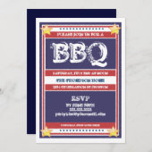 Rood, Wit, en Blauwe Uitnodiging BBQ (Voorkant / Achterkant)
