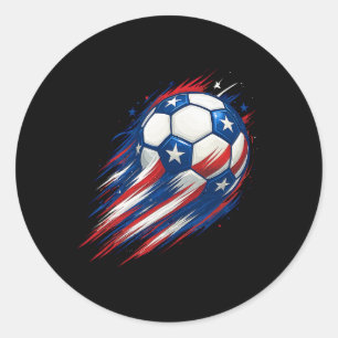 Rood Wit En Blauwe Voetbal Ll Patriottische Vierde Ronde Sticker