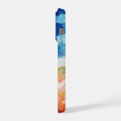 Rood Wit en Blauwe Waterverf Amerikaanse Vlag iPhone Hoesje (Linkerkant)