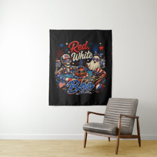 Rood Wit En Boe Patriotisch 4 Juli Wandkleed