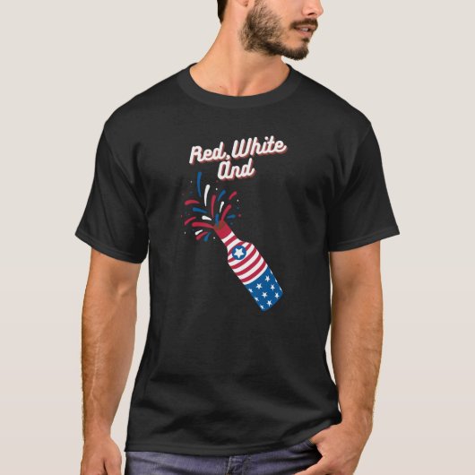 Rood wit en Booze 4 juli T-shirt (Voorkant)