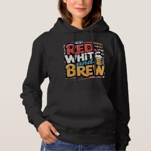 Rood Wit en Brew USA Design Hoodie
