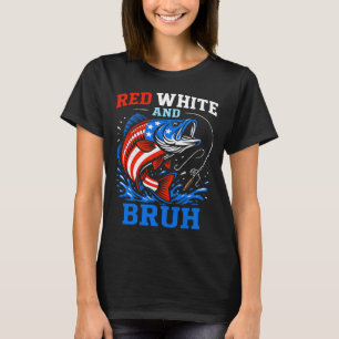 Rood Wit En Bro Patriottische 4e Juli B Vis Usa T-shirt