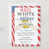 Rood Wit en Brouw Vierde juli Uitnodiging (Voorkant)