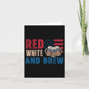 Rood Wit en Brouwt Grappig Retro USA Bier 4 Juli Kaart
