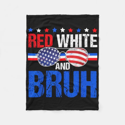 Rood Wit En Bruh 4 Juli Jongens Patriottisch Ameri Fleece Deken (Voorkant)