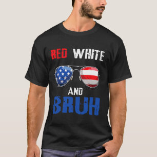 rood wit en bruh 4 juli jongens patriottische tien t-shirt