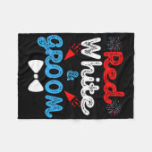 Rood Wit En Bruidegom Grappig Huwelijk Feest 4 Jul Fleece Deken (Voorkant (Horizontaal))