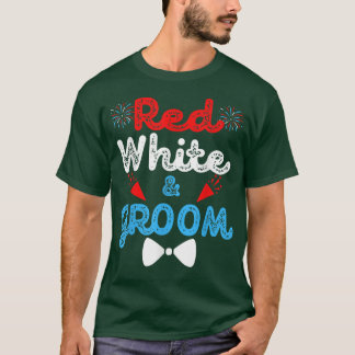 Rood Wit En Bruidegom Grappig Huwelijksfeest 4 Jul T-shirt