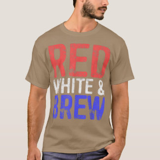 Rood wit en bruin drinken Vierde juli T-shirt
