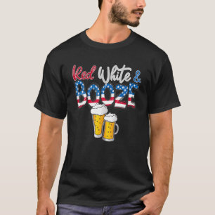 Rood wit en drank Amerika vlag 4 juli T-shirt