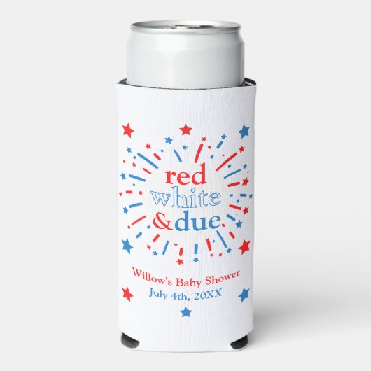 Rood wit en Due Baby shower Koelboxxen (Seltzer Voorkant)