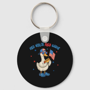 Rood Wit En Gans Grappig 4 Juli Patriottisch Vs Sleutelhanger
