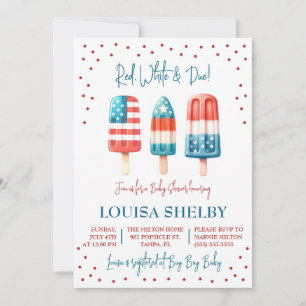 Rood, wit en gepast! Patriotic Popsicle-Baby showe Kaart