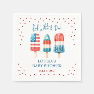 Rood, wit en gepast! Patriotic Popsicle-Baby showe Servet