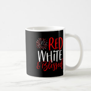 Rood wit en gezegend Shirt 4 juli Schattigee Patri Koffiemok