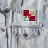 Rood, wit en gouden kerstboom Foto Button (In situ)