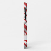Rood, wit en grijs Tartan Aangepast Case-Mate iPhone Case (Achterkant/links)