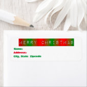 Rood, Wit en Groen Abstract Sneeuwvlokken Etiket (Insitu)