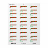 Rood, Wit en Groen Abstract Sneeuwvlokken Etiket (Full Sheet)