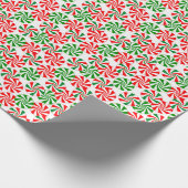 Rood wit en groen draaiend Snoep patroon Cadeaupapier (Hoek)
