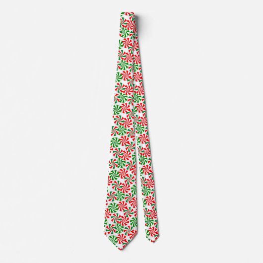 Rood wit en groen draaiend Snoep patroon Stropdas (Voorkant)