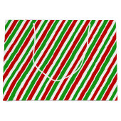 Rood, wit en groen kerstcadeau groot cadeauzakje (Voorkant)