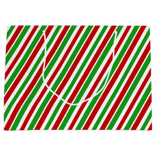 Rood, wit en groen kerstcadeau groot cadeauzakje (Voorkant)