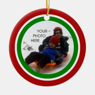 Rood, wit en groen kerstfeest keramisch ornament