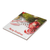 Rood Wit en Groen Kerstmisdecor Tegeltje (Zijkant)
